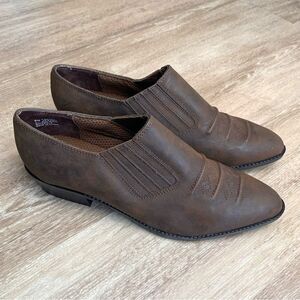 Zodiac LARIAT Western Cowgirl Brown Leather/Suede Ankle Booties